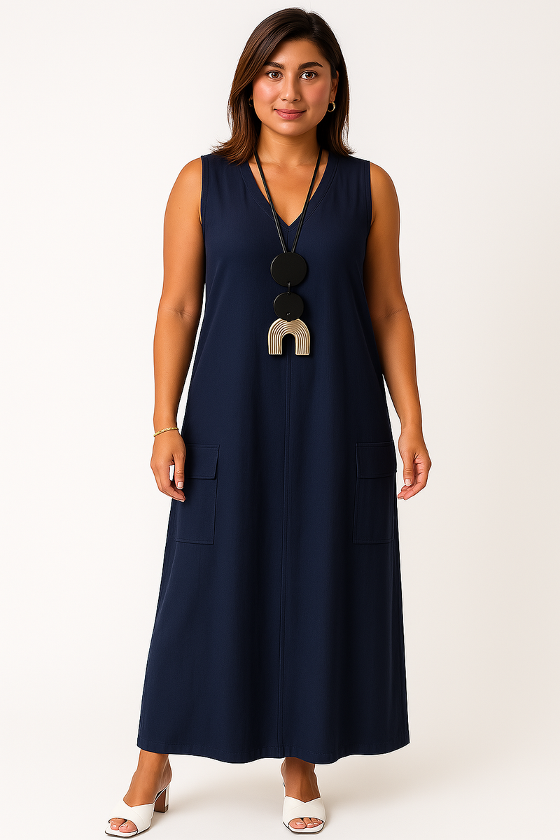 Vestido Boho Chic - Feito em 100% Linho Italiano + Colar de Brinde *Últimas Peças*