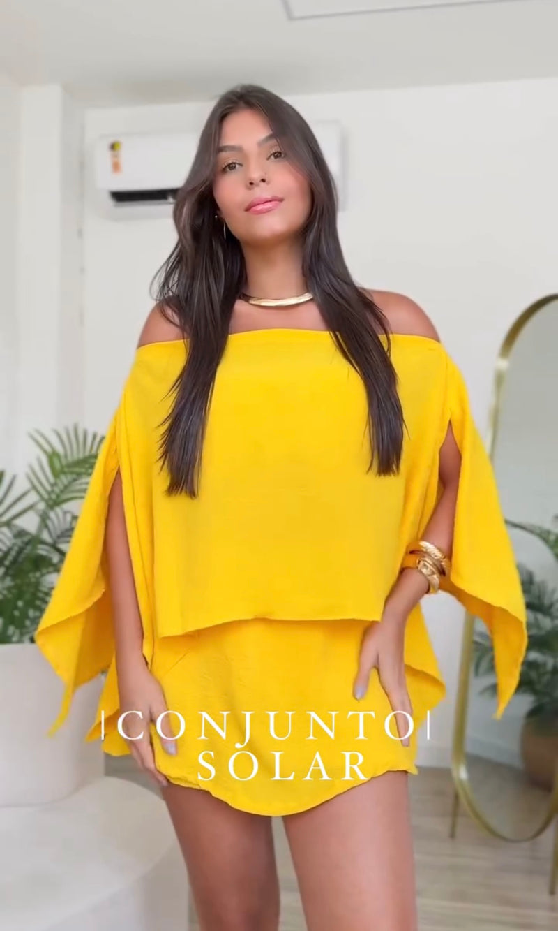 Conjunto Solar - 3 Peças - Feito em 100% Crepe Italiano *Últimas Peças*