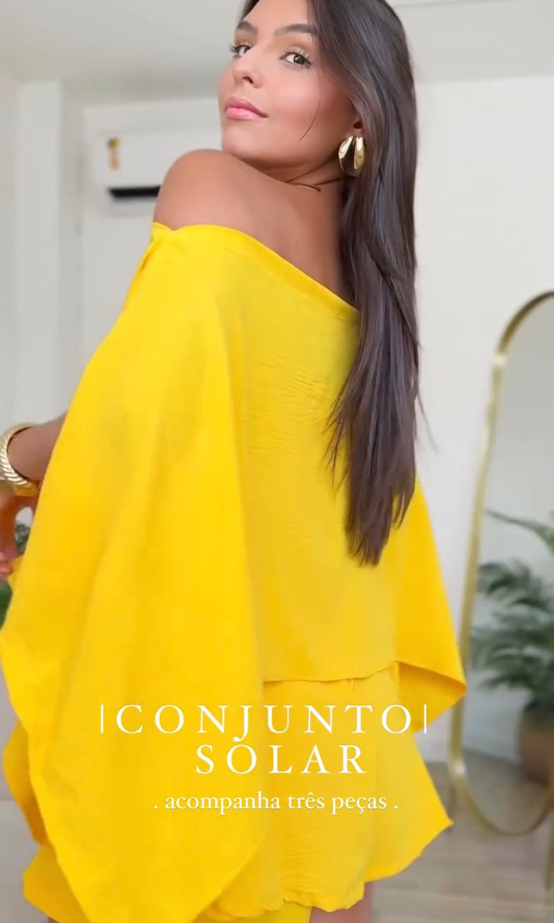 Conjunto Solar - 3 Peças - Feito em 100% Crepe Italiano *Últimas Peças*