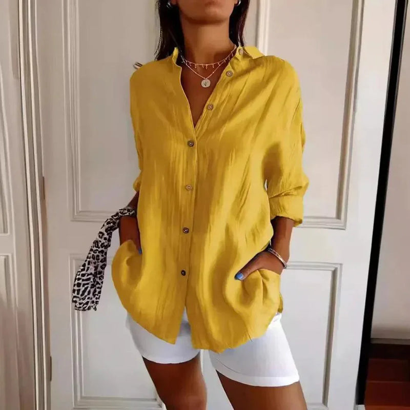[Liquidação: Compre 1 e Leve 3] Camisa Ibiza em Linho de Algodão com Design Semi Plissado (cópia)